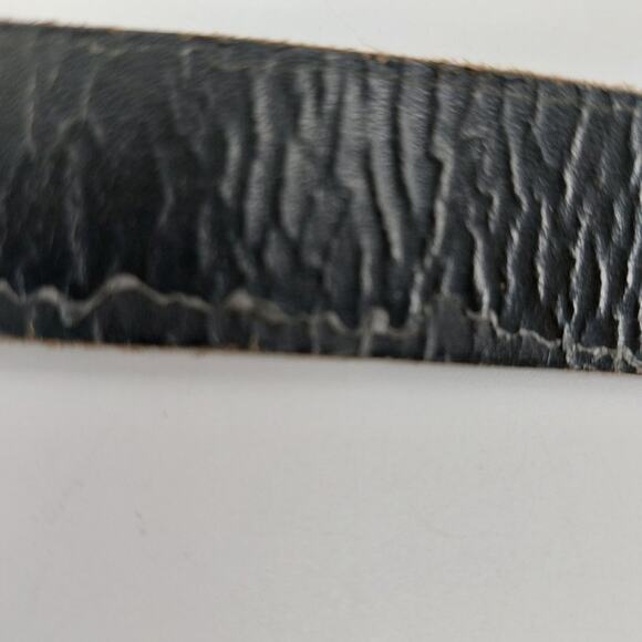 Vintage Nike Women's Men's Unisex Black Leather Belt Size 40 Casual Silver Tone - Picture 6 of 11